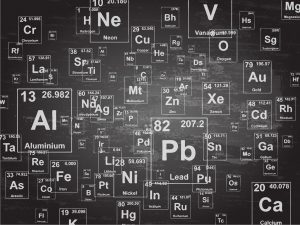 Chart of periodic elements (toxic metals)